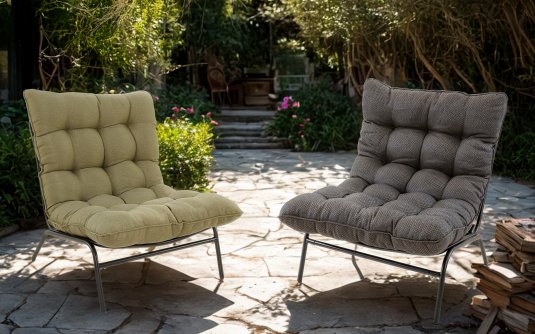 Fotele ogrodowe s pikowanymi poduszkami Zenzo