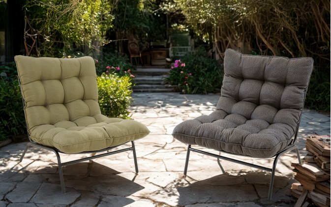 Fotele ogrodowe s pikowanymi poduszkami Zenzo
