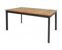 Aluminiowy stół ogrodowy z blatem z deseczek z teaku MONZA 150 x 90.