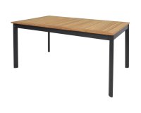 Aluminiowy stół ogrodowy z blatem z deseczek z teaku MONZA 150 x 90.