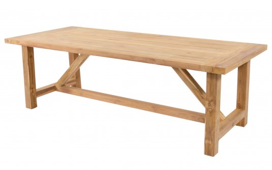 Stół ogrodowy CASTLE recykling teak rustykalny 180×90×76 cm