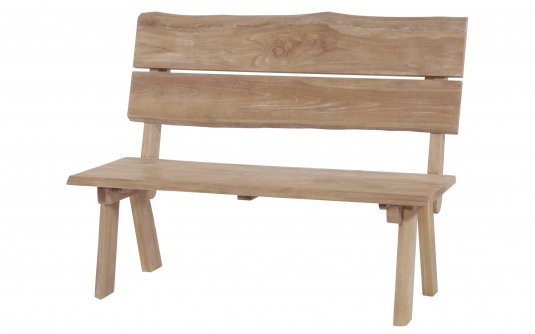 Ławka ogrodowa BOOMS teak rustykalna 2‑osobowa 130×63×100 cm