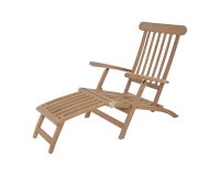 Fotel ogrodowy LOUNG teak klasy C z podnóżkiem 148×60×90 cm