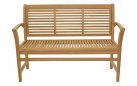 Ławka ogrodowa STRIPE teak 2‑osobowa 142 cm z podłokietnikami