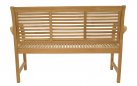Ławka ogrodowa STRIPE teak 2‑osobowa 142 cm z podłokietnikami