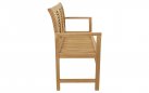 Ławka ogrodowa STRIPE teak 2‑osobowa 142 cm z podłokietnikami