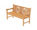 Ławka ogrodowa CROSS 150 z drewna tekowego z podłokietnikami.