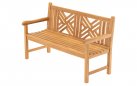 Ławka ogrodowa CROSS 150 z drewna tekowego z podłokietnikami.