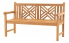 Ławka ogrodowa CROSS 150 z drewna tekowego z podłokietnikami.