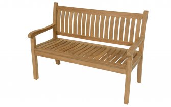 Ławka ogrodowa CEFALU o szerokości 130 cm, z drewna tekowego