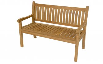 Ławka ogrodowa CEFALU o szerokości 150  cm z drewna tekowego