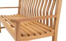 Ławka, ogrodowa, ergonomicznym kształcie ERGO i szerokości 158 cm z drewna tekowego