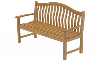 Ławka, ogrodowa, ergonomicznym kształcie ERGO i szerokości 158 cm z drewna tekowego