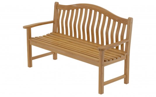 Ławka, ogrodowa, ergonomicznym kształcie ERGO i szerokości 158 cm z drewna tekowego