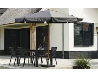 Parasol ogrodowy średnicy 3 m z nogą centralną o wyglądzie drewna za aluminium