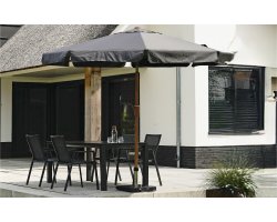 Parasol ogrodowy średnicy 3 m z nogą centralną o wyglądzie drewna za aluminium