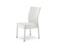 Białe krzesło ogrodowe sztaplowania jane aluminiowe z plecionką technorattanową gs 916