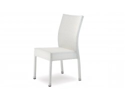 Białe krzesło ogrodowe sztaplowania jane aluminiowe z plecionką technorattanową gs 916