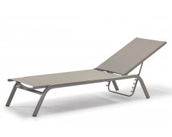 Aluminiowy leżak ogrodowy LABUAN w kolorze taupe 