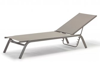 Aluminiowy leżak ogrodowy LABUAN w kolorze taupe 