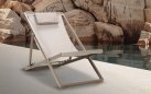 Składany leżak plażowy aluminiowy GILI kolor Taupe