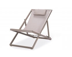 Składany leżak plażowy aluminiowy GILI kolor Taupe