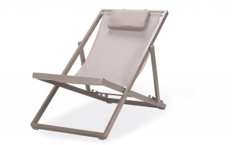 Składany leżak plażowy aluminiowy GILI kolor Taupe