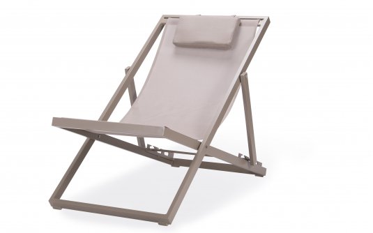 Składany leżak plażowy aluminiowy GILI kolor Taupe