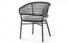  Krzesło ogrodowe ATOL aluminiowe sztaplowane lina akrylowa poduszka Olefin ANTRACYT