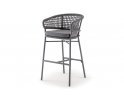 Stołek barowy ogrodowy ATOL z wysokim siedziskiem poduszką Antracyt