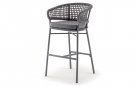 Stołek barowy ogrodowy ATOL z wysokim siedziskiem poduszką Antracyt