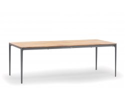 Aluminiowy stół ogrodowy BAHAMAS z blatem z drewna teak w kolorze podstawy antracyt