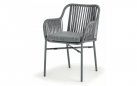 Nowoczesne krzesło na taras BEVERLY ciemnoszare Podstawa aluminiowa pasy z liny