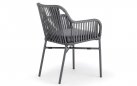 Nowoczesne krzesło na taras BEVERLY ciemnoszare Podstawa aluminiowa pasy z liny