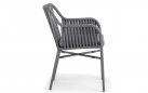Nowoczesne krzesło na taras BEVERLY ciemnoszare Podstawa aluminiowa pasy z liny