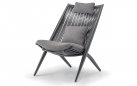 Fotel ogrodowy wypoczynkowy aluminiowy BAHZA kolor grafitowy