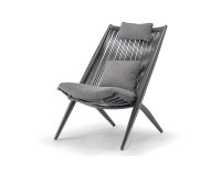 Fotel ogrodowy wypoczynkowy aluminiowy BAHZA kolor grafitowy