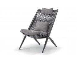 Fotel ogrodowy wypoczynkowy aluminiowy BAHZA kolor grafitowy