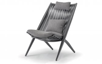 Fotel ogrodowy wypoczynkowy aluminiowy BAHZA kolor grafitowy