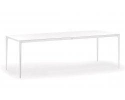 Biały stół ogrodowy 220 x 100 cm w całości wykonany z aluminium bahamas