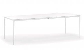 Biały stół ogrodowy 220 x 100 cm w całości wykonany z aluminium bahamas