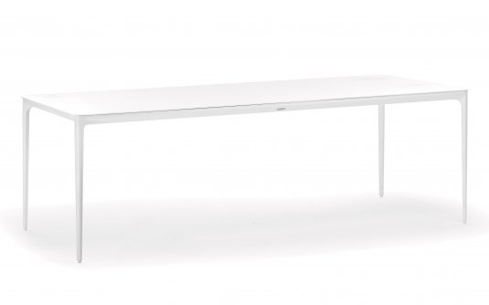 Biały stół ogrodowy 220 x 100 cm w całości wykonany z aluminium bahamas