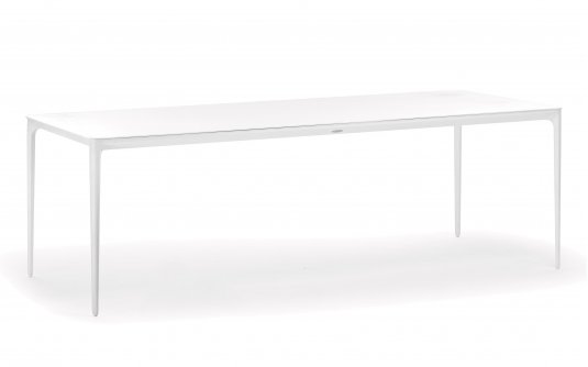 Biały stół ogrodowy 220 x 100 cm w całości wykonany z aluminium bahamas Biały stół ogrodowy 220 x 100 cm w całości wykonany z aluminium bahamas