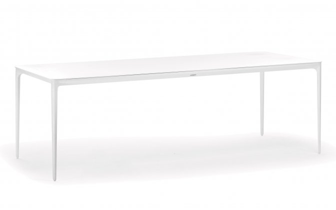 Biały stół ogrodowy 220 x 100 cm w całości wykonany z aluminium bahamas