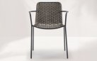 Sztaplowania krzesło ogrodowe o lekkim wyglądzie z siedziskiem z tekstyliny Cannes