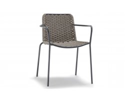 Sztaplowania krzesło ogrodowe o lekkim wyglądzie z siedziskiem z tekstyliny Cannes