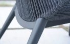 Fotel ogrodowy COMO grafit wypoczynkowy aluminiowy z oparciem z liny polipropylenowe i poduszkami olefin
