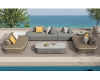 Nowoczesny luksusowy zestaw wypoczynkowy OLWEN Higold z dużymi siedziskami boucle