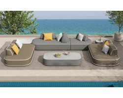 Nowoczesny luksusowy zestaw wypoczynkowy OLWEN Higold z dużymi siedziskami boucle