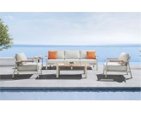 Szarobeżowy zestaw ogrodowy aluminiowy wypoczynkowy sofa 3os.VISCONTI Higoldst line.